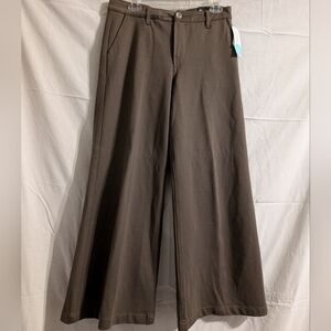 Kut From The Kloth MEG HIGH RISE WIDE FRONT PLEAT Dress Pants Olive Size 6